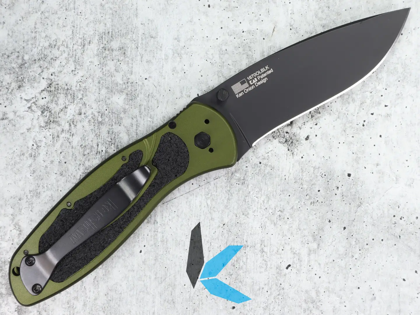 Kershaw 1670OLBLK Blur Black Blade Olive Handle - Image 2
