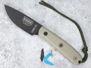 ESEE Black 1095 Canvas Micarta Fixed Blade Knife ESEE-3HM-B