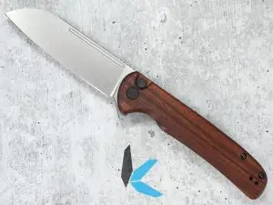 Civivi Chevalier Cuibourtia Wood & Gray Stonewash 14C28N Button Lock Flipper