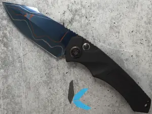 Heretic Knives S/N 018 Pariah Auto Blued Baker Forge Elite