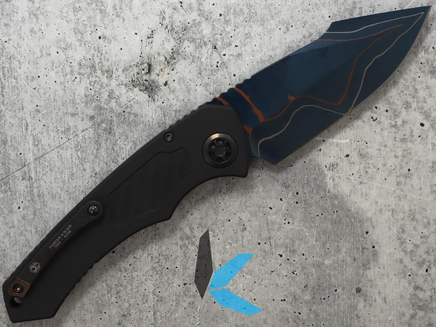 Heretic Knives S/N 018 Pariah Auto Blued Baker Forge Elite - Image 2