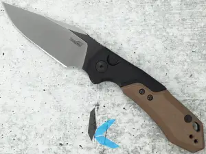 Kershaw 7851 Launch 19 Auto, Black Aluminum Handle with Earth Brown G10 Scale