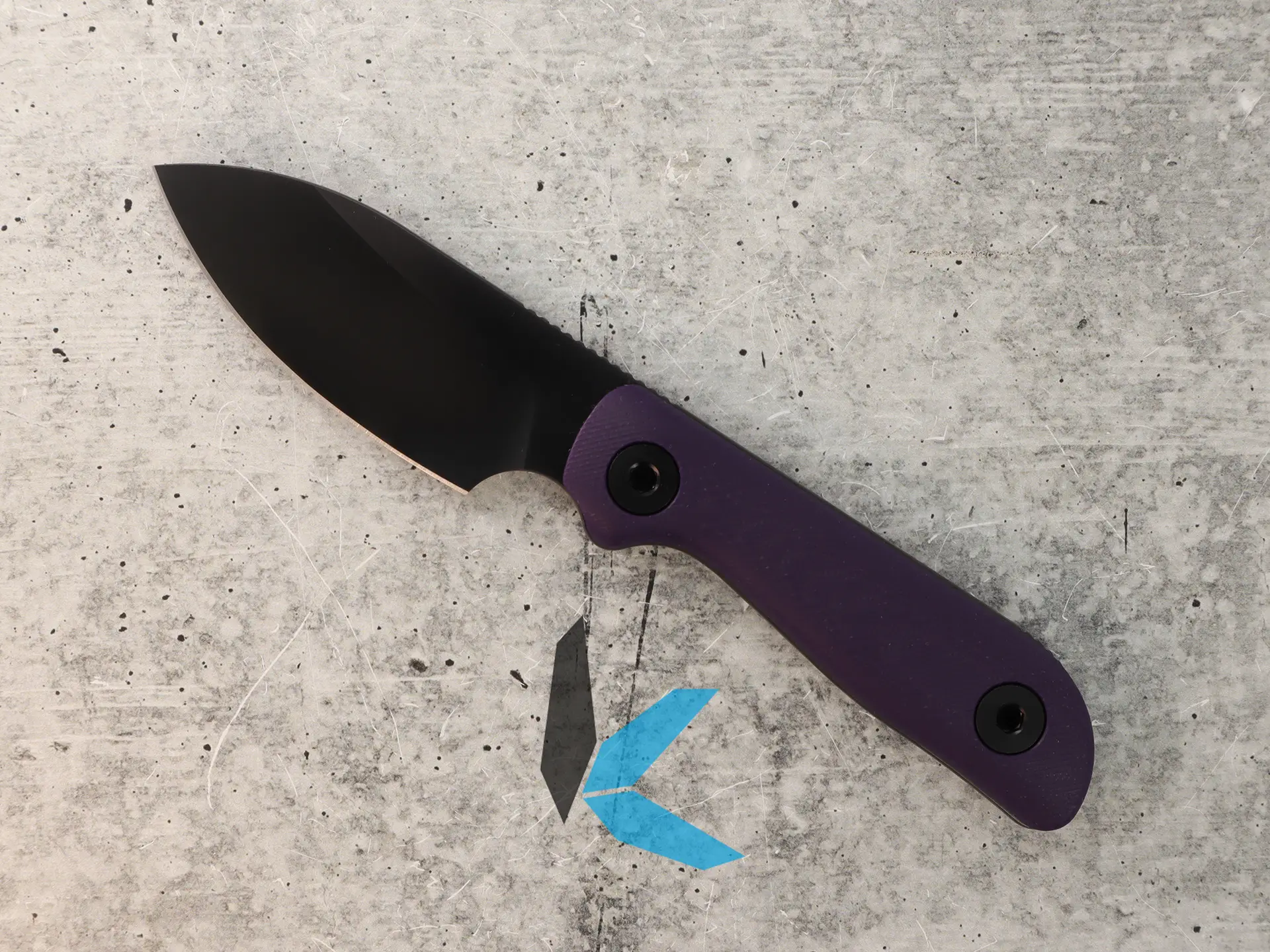 Kunwu Knives Stiffy P, Model (F705PL-3) Fixed Blade, Purple G10