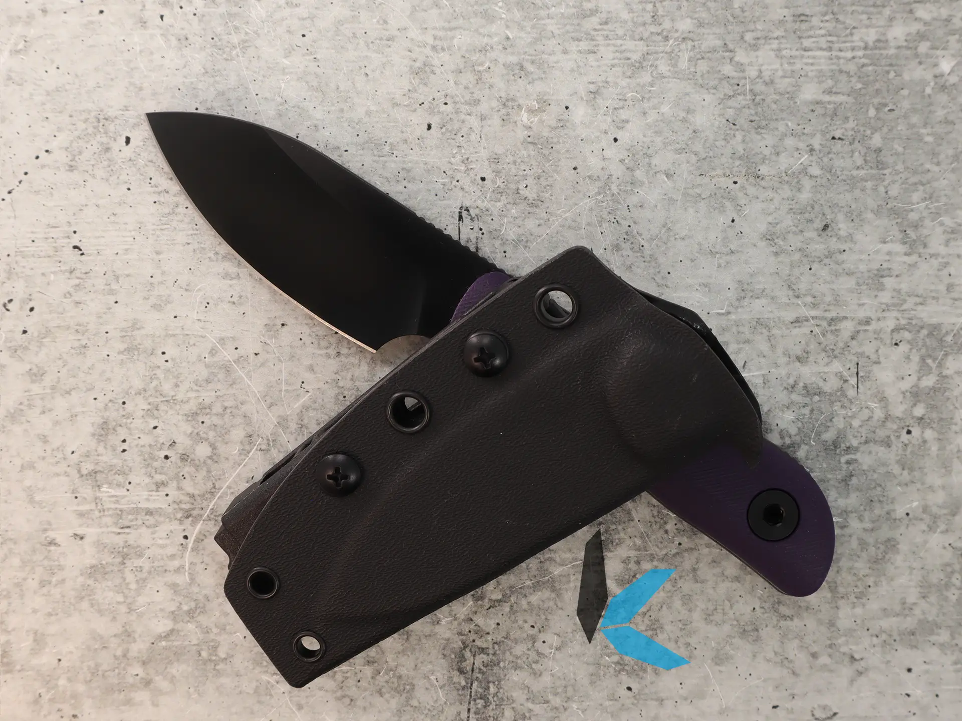 Kunwu Knives Stiffy P, Model (F705PL-3) Fixed Blade, Purple G10