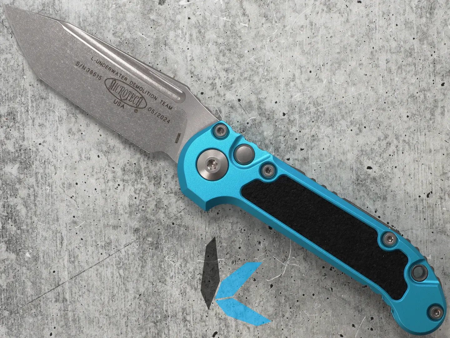 Microtech LUDT T/E Gen III Turquoise Stonewash Std, 1136-10 TQ