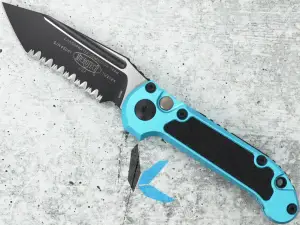 Microtech 1136-3TQ LUDT T/E Gen III Turquoise Full Serrated