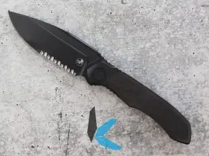 Microtech Anax 190C-2 DLCTCFITI Serrated Titanium