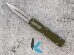 Microtech Dirac D/E  225-10 OD Stonewash Standard OD Green