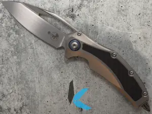 Microtech Matrix Titanium Handle Hand Rubbed Satin Blue Titanium 165C-4 CFITI