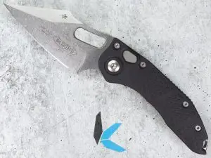 Microtech Stitch 169-10 Stonewash M390 Plain Edge Automatic Knife