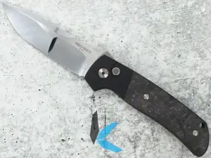 Protech 2024 ATCF Custom 003 Blk Aluminum Handle, Blk Dark Matter FatCarbon