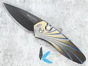 Protech 2952 Sprint Titanium Custom 2-Tone 3D Wave & DLC S35VN Blade
