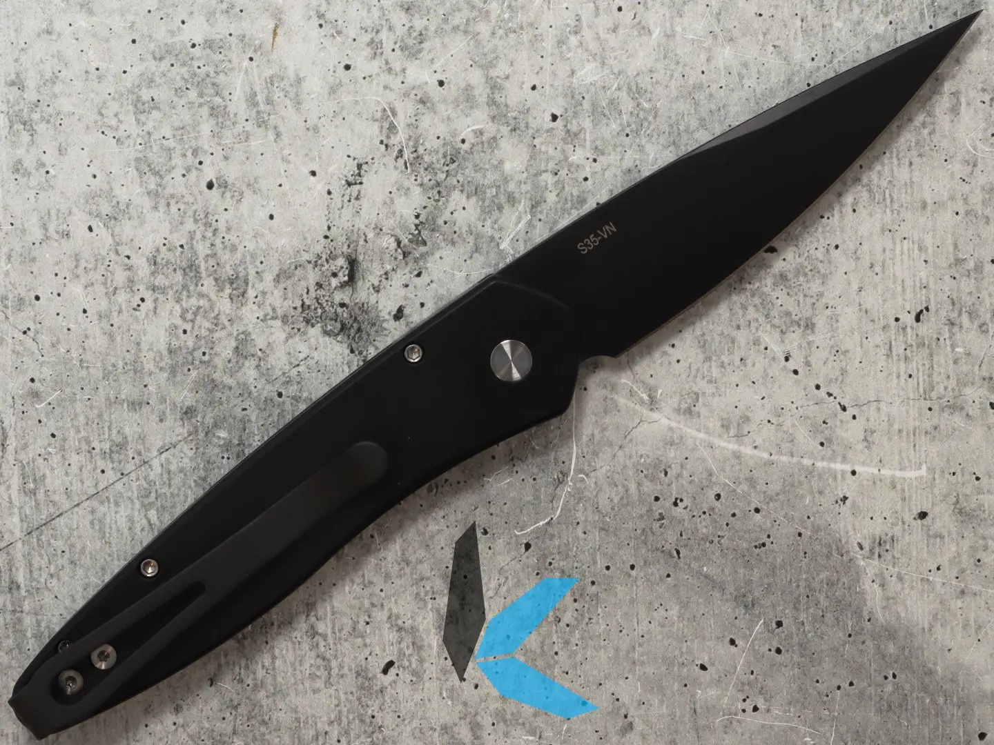 Protech 3407 Newport Solid Black Handle and Blade - Image 2