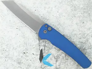 Protech 5401-BLUE Malibu Flipper Blue Handle, Stonewash Reverse Tanto Magnacut