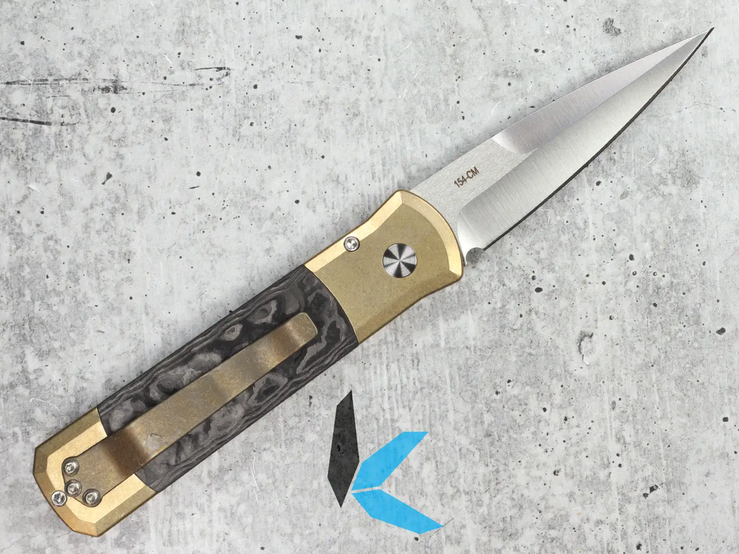 Protech 7114-Camo Godson Limited Stonewash Solid Bronze AL Handle Camo Fat Carbo - Image 2