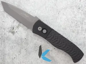 Protech E7T05 Emerson Design CQC7 Auto Black Handles, Blasted Tanto Blade