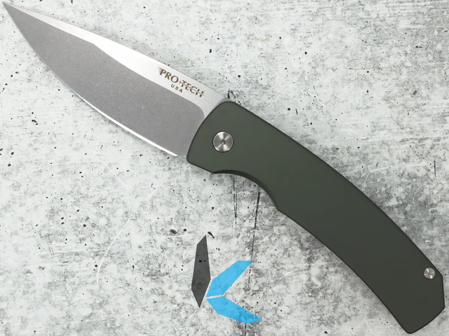 Protech M2601-GREEN Magic 2 Whiskers Solid Green Handle Auto