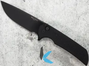 Protech MX106-Gridlock Mordax, Black "Gridlock" Textured Handle, Black DLC Blade