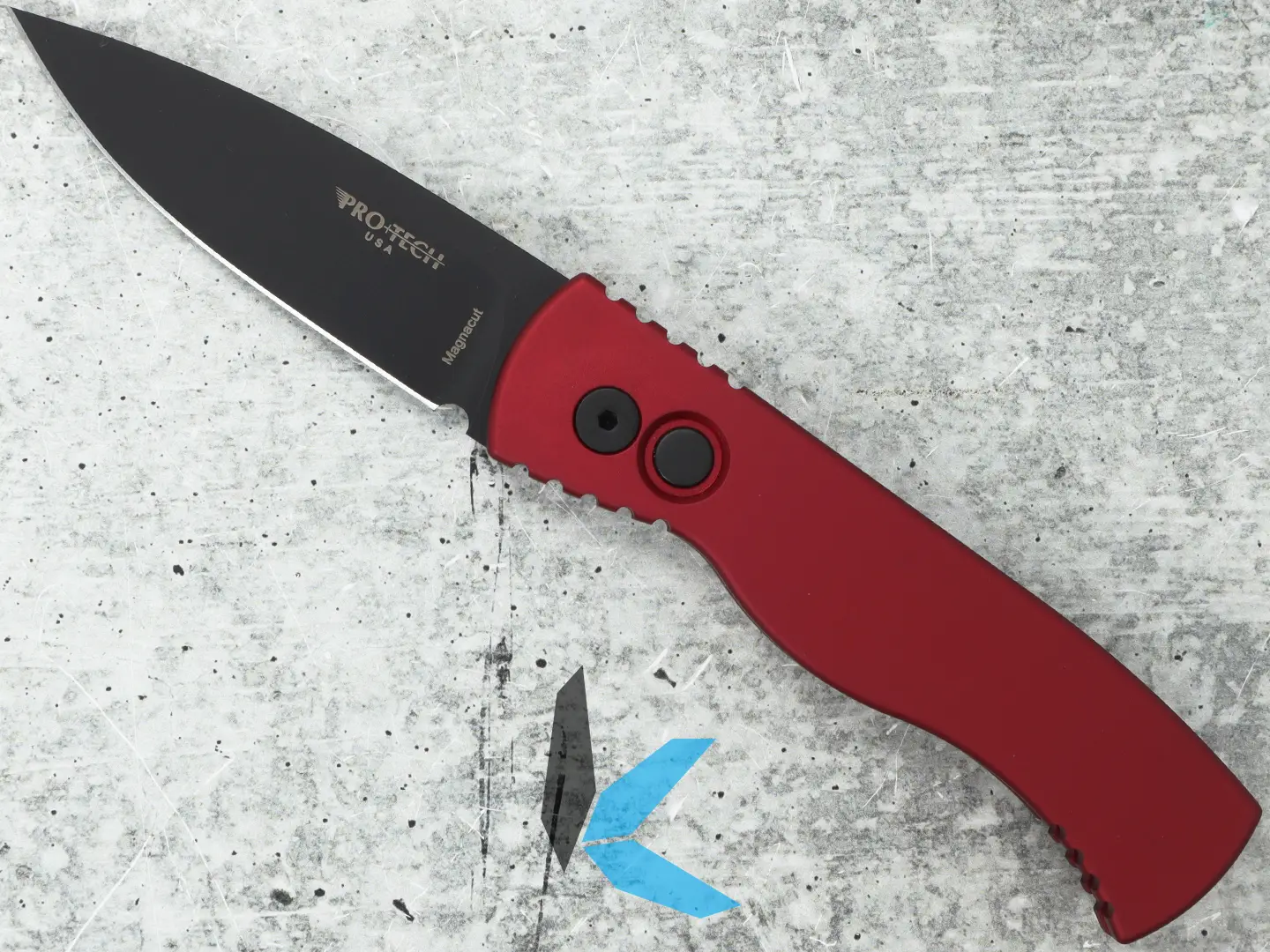Protech T203-RED Tactical Response 2 Solid Red Handle, Blk Magnacut Blade
