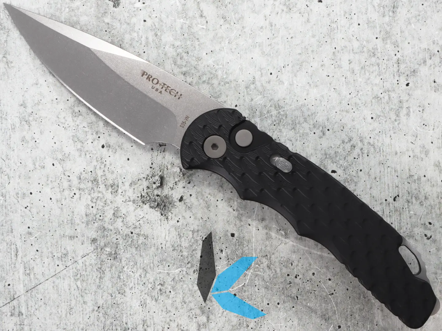 Protech T505-F Tactical Response 5 Black Handle with Feather Texture