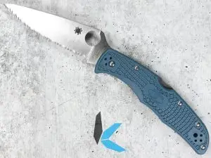 Spyderco C10FSK390 Endura 4 Satin Fully Serrated K390 & Blue FRN Folding Knife