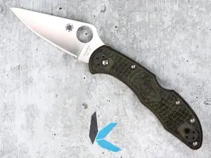 Spyderco Delica 4 Lightweight Zome Green VG-10 Satin Blade Back Lock