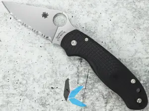 Spyderco Para 3 Lightweight Folding Knife, CTS-BD1N Serrated Blade