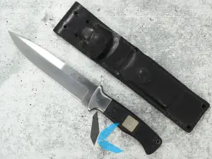 Used Al Mar Fixed Blade Dagger with Leather Sheath