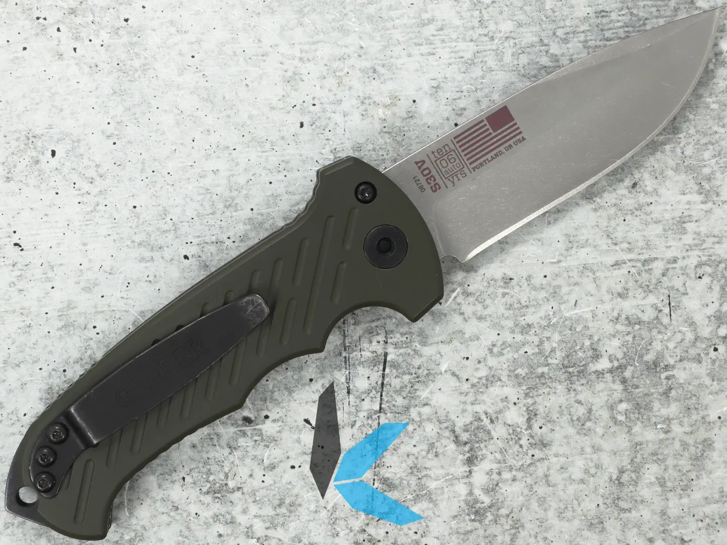 Used Gerber 06 Auto OD Green with Box - Image 3