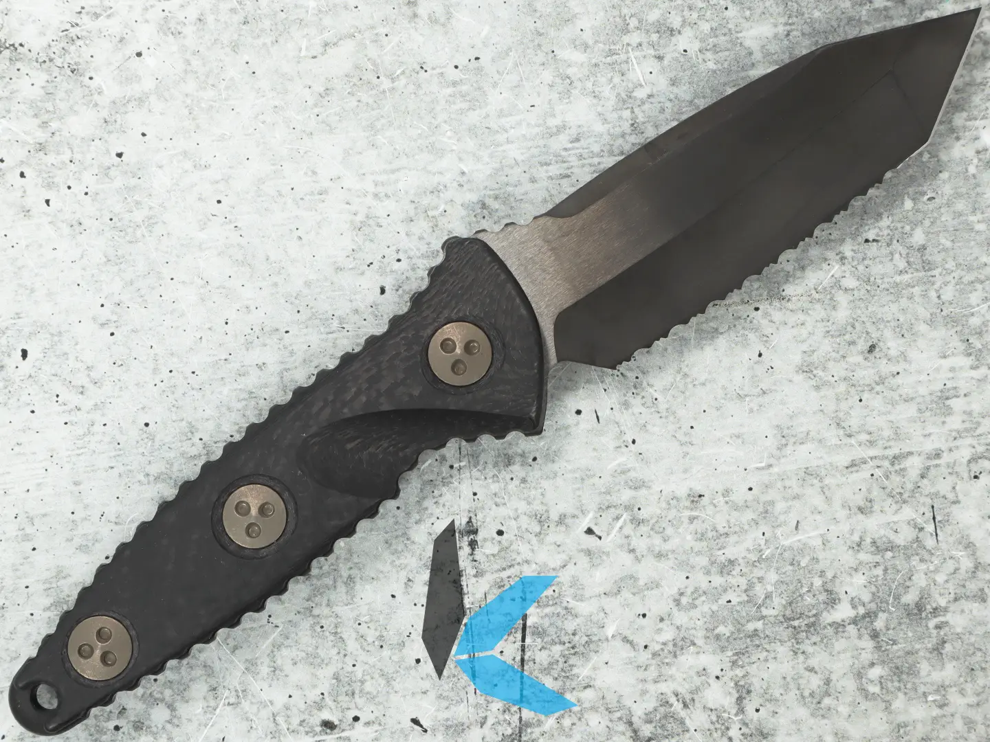 Used Microtech 114M-3DLCCFS Socom Alpha Mini T/E with Box and Sheath - Image 3