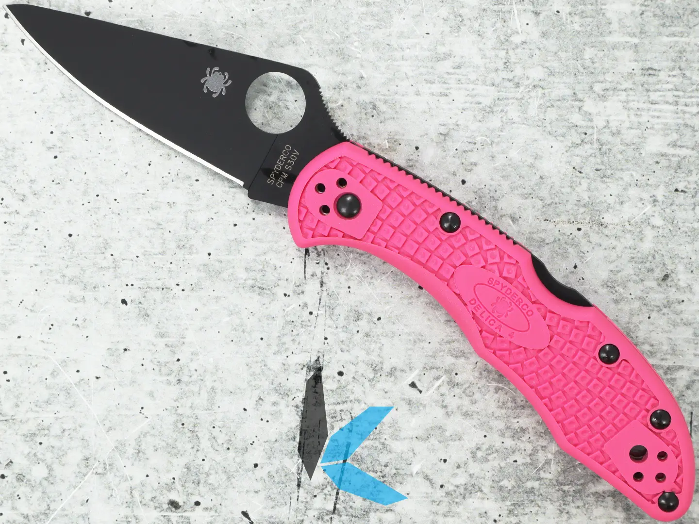 Used Spyderco C11FPPNS30VBK Delica Blk, Pink with Box - Image 2
