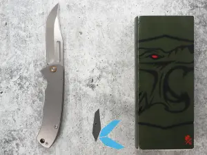 Used Vehement Mongrel S45VN Tumbled with Box