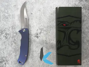 Used Vehement Mongrel S45VN, Blue with Box