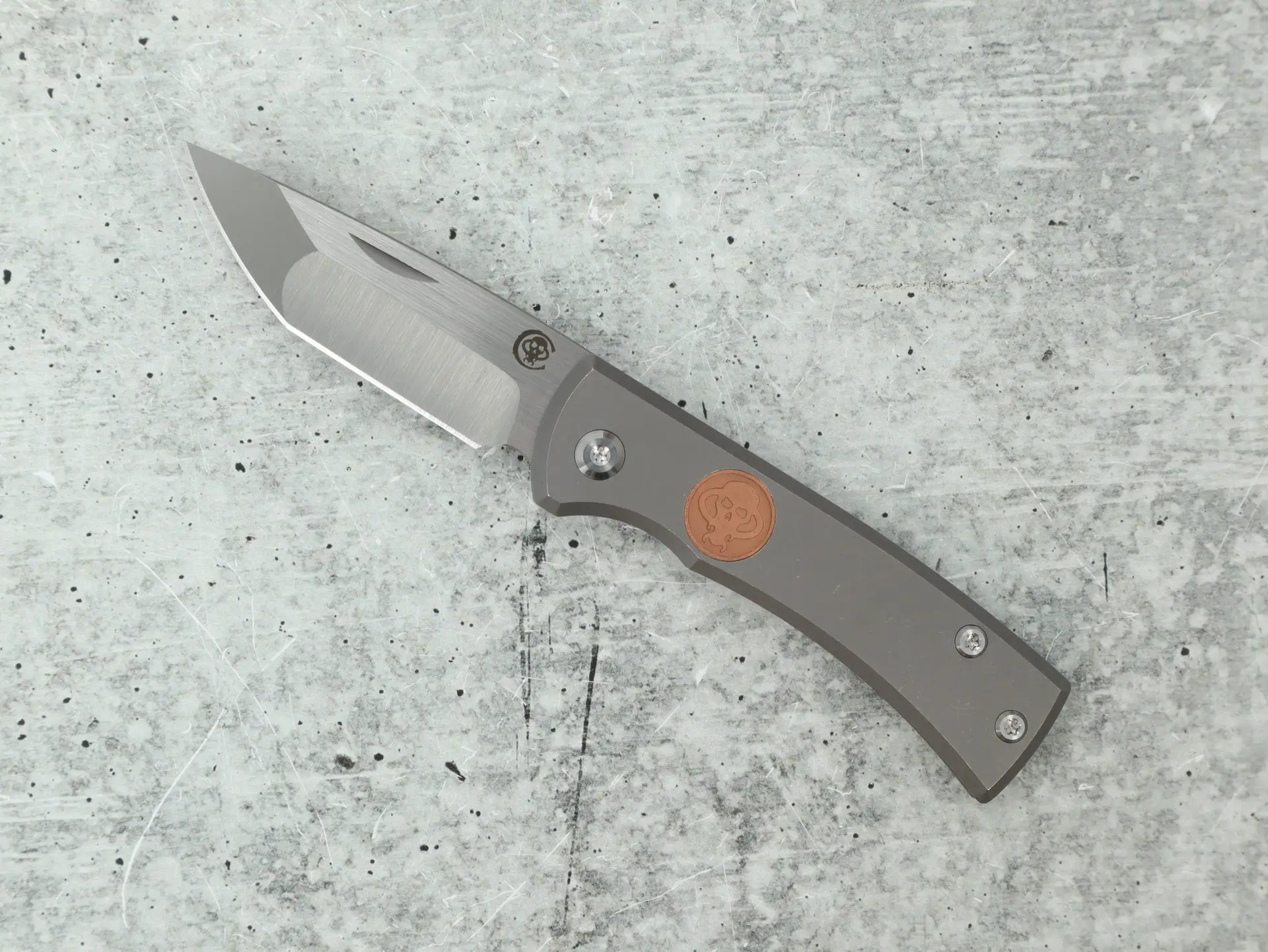 Chaves Redencion Slip Joint, Titanium Stonewash Handle, M390 Blade Steel, Copper Inlay