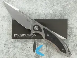 Two Sun Folding Pocket Knife with 14c28n Blade Steel, Part Number TS211