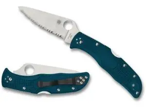 Spyderco Endela Serated Blue Handle C24FSK390