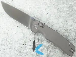 Kunwu Knives X703T  K-TAO XT 4, Satin Elmax Steel Blade, Gray Titanium Handle