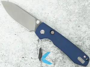 Vosteed A2905 Raccoon, 14C28N Satin Blade, Blue Micarta Handle