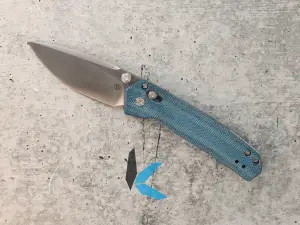 Vosteed Knives Mini Psyop, Crossbar Lock, Folding Knife, Elmax Blade steel