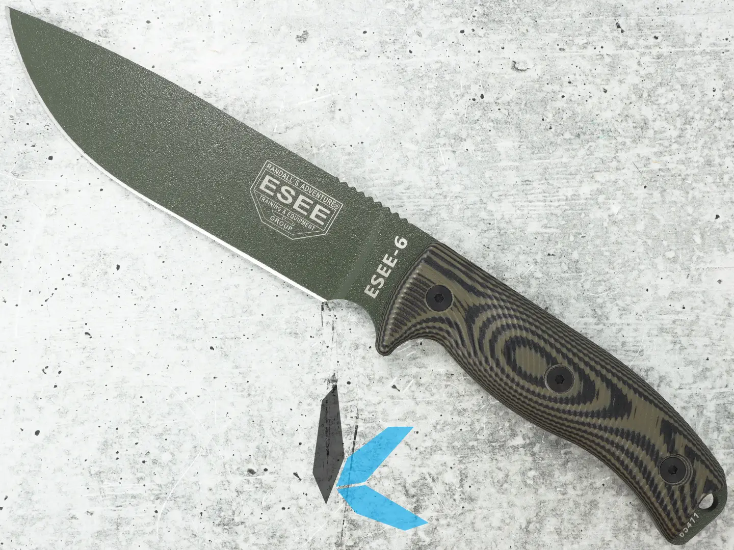 Used ESEE ESEE-6POD-003 OD Green Plain Edge, Black G10 Handles with Box - Image 2