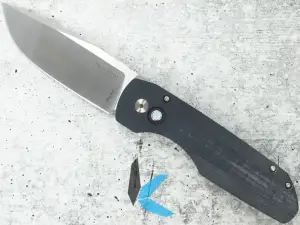 Protech Vero 1210-LTD Synapse Blue Linen Micarta