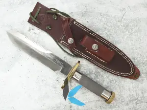 Used Randall Model 18 Attack/Survival Knife with Leather Sheath