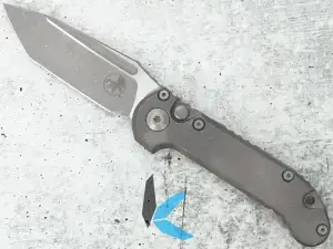 Microtech 1136-10APMS1 LUDT T/E Marfione Select Apocalyptic Finish, Apocalyptic Finish Slab Side Titanium