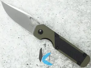 Kizer V3634SA6 Mini Militaw, Nitro-V Blade, Green & Black G10 Handle