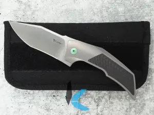 Used Reate T3000 Flipper, M390 Blade, Titanium Handles with Carbon Fiber Inlays with Case