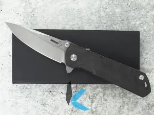 Used Boker Burnley, Carbon Fiber and D2 Blade Steel with Box