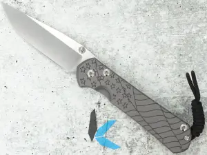 Chris Reeve Knives L31-1690 Large Sebenza DP Forever Flag, CPM Magnacut, 6AI4V Titanium Handles