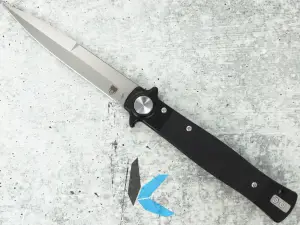 CobraTec CTSTLBLG10BLKSTN Stiletto Button Lock Black/Satin, G10 Handle