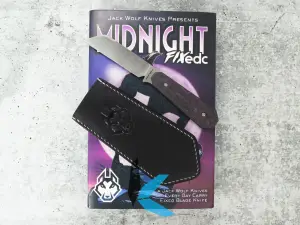 Used Jack Wolf Knives MIDNI-FX-01-FC-PURP Midnight Fixed Blade Knife FIXedc with Box