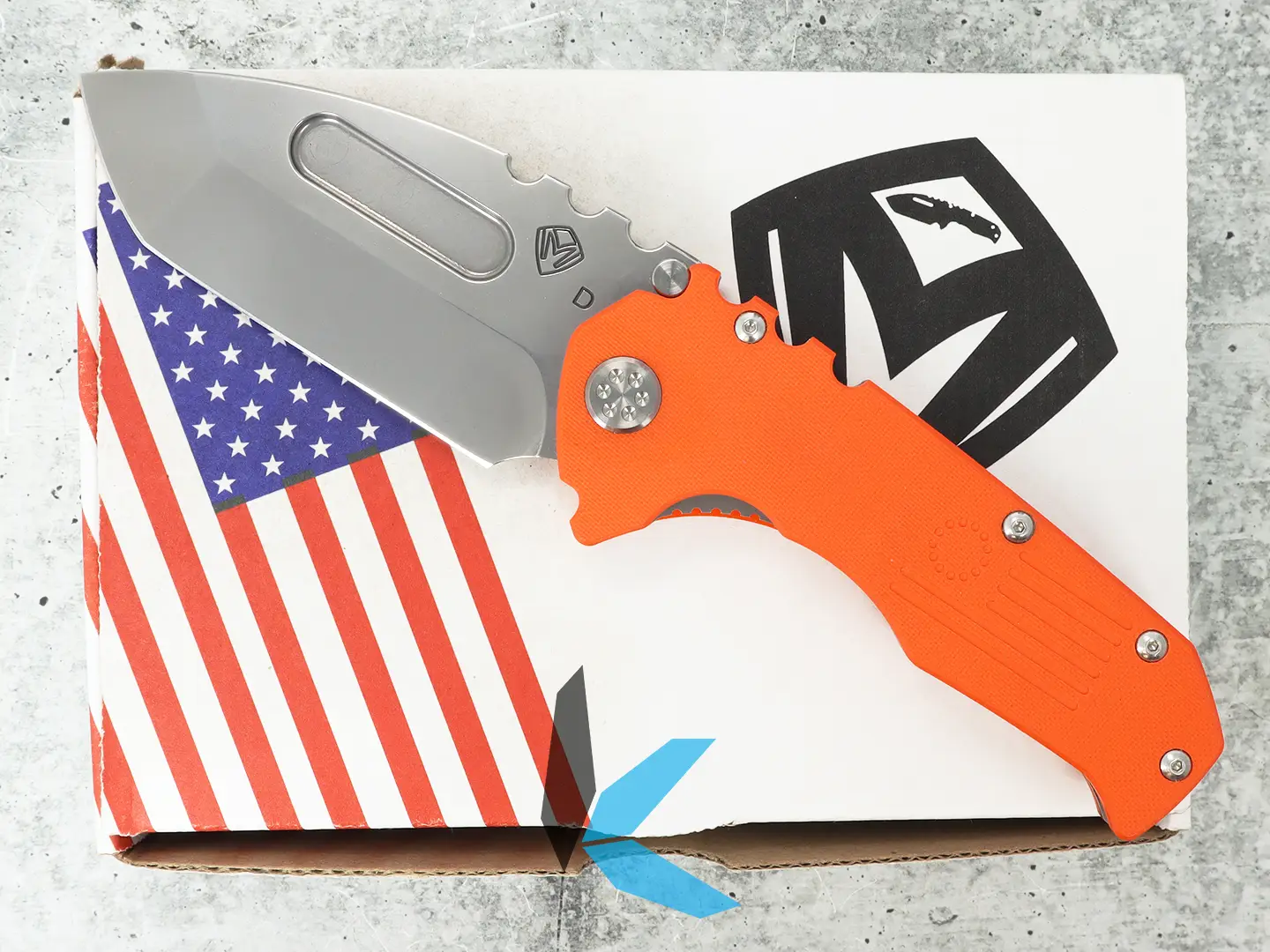 Used Medford MD30DTT11GG Scout Prae P, Hi-Vis Orange G10, D2 Tanto Blade with Box